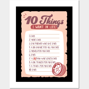 Car Things Car Gifts 10 Things I Want In My Life Posters and Art